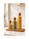 SteweHome Set of 3 Tea Jars with Cork Glass Orange