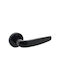 Convex Middle Door Lever with Rosette 2245 Pair with Mouthpiece Matt Black