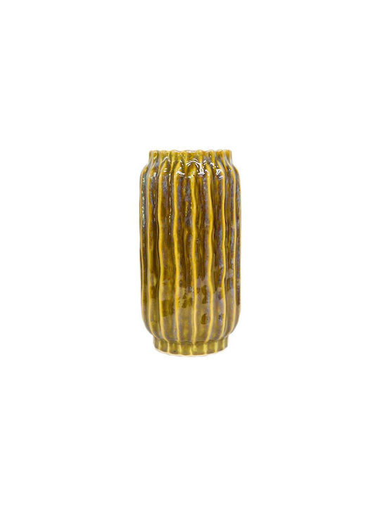Fylliana Decorative Ceramic Yellow Vase 14xH27cm