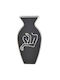 Inart Inart Dekorative Keramikvase Schwarz 17x7xH33cm