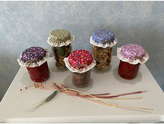 Stewehome Set Of 5 Pieces Jar Food Covers Elastic Multicolour Flowers Multicolour