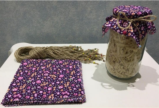 Stewehome Set Of 25 Fabric Covers For Jar Lids With Cord Tie Purple Beads