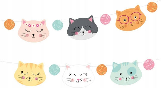 Banner Garland Colorful Kittens Cats Yarn Birthday Party Decoration 150cm