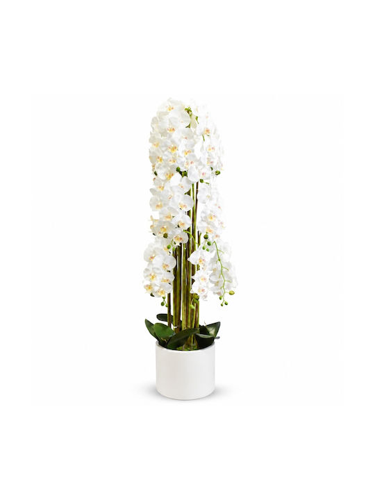 Künstliche Orchidee Weiß 150cm Topfpflanze 87555-2