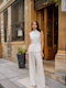Women's Summer Linen Sleeveless White Blouse