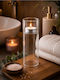 SteweHome Glass Candle Holder In White Colour 7x7x20cm