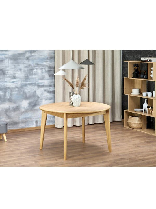 Houston 2147 Round Dining Table Extendable Wooden Oak 76x76cm