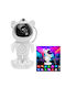 Led Rotating Kids Lamp Projector with Star Projection White 23.5x11.7x11.7cm