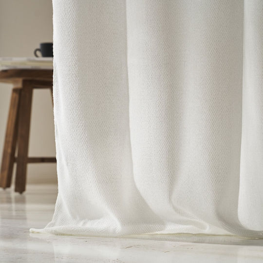 Gofis Home Perdea opacă cu trăsătură Off White 509x295 cm