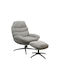 Fylliana Drehbarer Sessel mit Fußhocker Grau-Braun 93x78x99cm