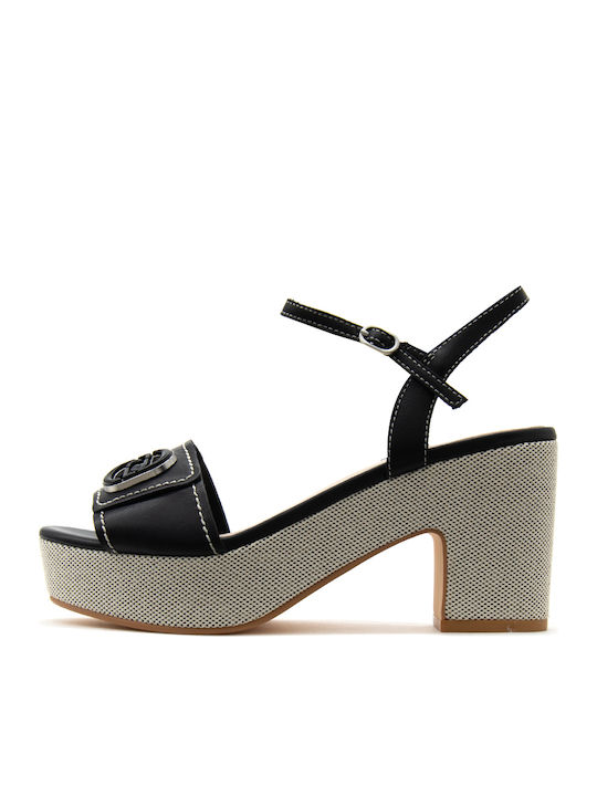Liu Jo Leather Black Sandals