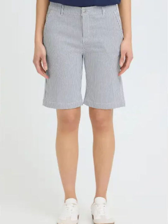 Women's Blue Striped Shorts