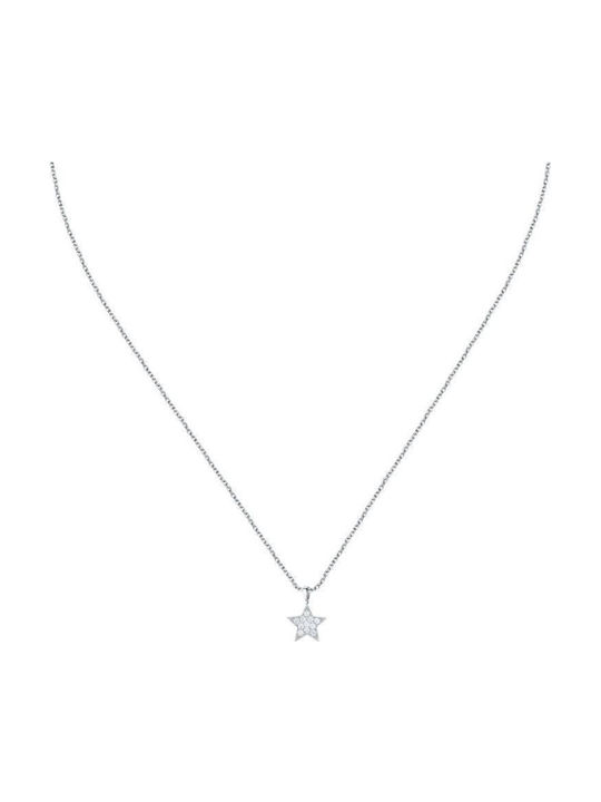 La Petite Story Necklace with Star Design in Silver with Zircon