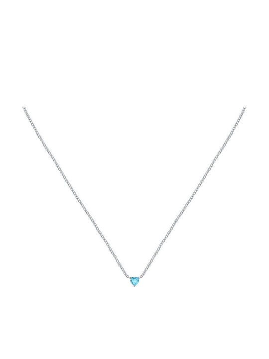 La Petite Story Necklace Made of Silver with Turquoise Zircon