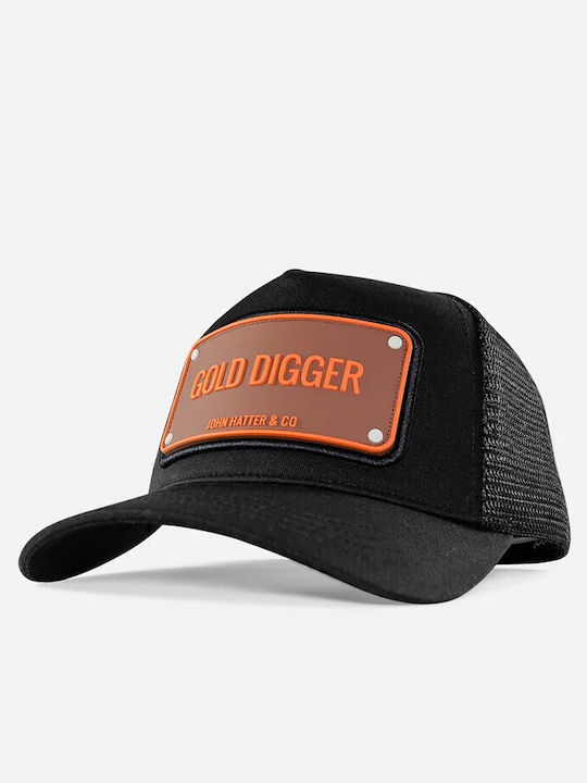 Gold Digger Black Jockey Cap Rubber Patch John Hatter & Co