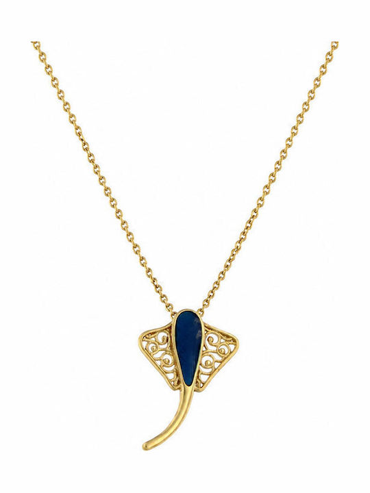 Arteon Necklace From Gold Plated Silver Blue