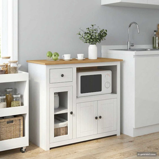 Floor Kitchen Cabinet White 99.5x44x86.5cm