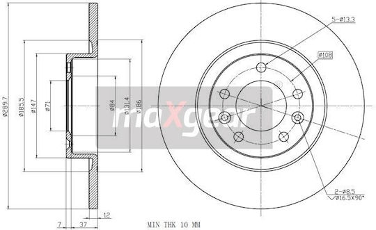 Peugeot Rear Brake Disc 508 10 203744