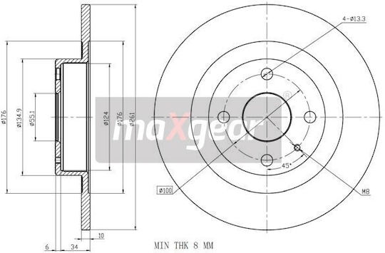 Maxgear Mazda Rückbremsensatz 323 98 24011002691