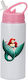 Water Bottle Ariel 600ml White Pink Cap