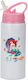 Water Bottle Ariel 600ml White Pink Cap