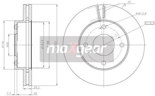 Спирачен диск Nissan Преден Nv200 1.5dci 1.6 10 92253103