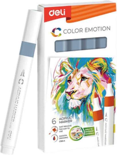 Deli Acrylic Marker Dark Grey