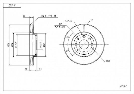Disc Frână Partea Din Față Nubira 1.6 2.0 16v 97 96300035