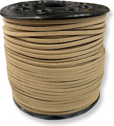 Suede Laces 3mm Camel - Roll 100 Meters