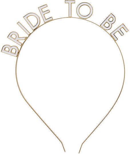 Headband Bride To Be Metallic Gold White Letters