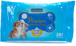Течни Мокри Кърпички За Почистване На Домашни Любимци Pure Water Series Кучета И Котки 20 Бройки