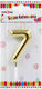 Birthday Candle Cake Number 7 Metallic Gold