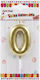Birthday Candle Cake Number 0 Metallic Gold