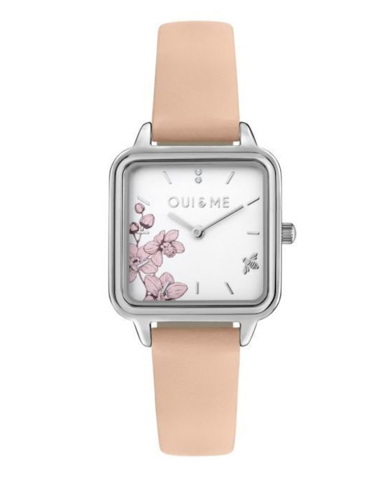 Oui & Me Women's Watch Battery with Pink Leather Strap