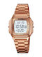 Skmei Digital Womens Watch 36.6mm Battery with Pink Gold Metal Bracelet