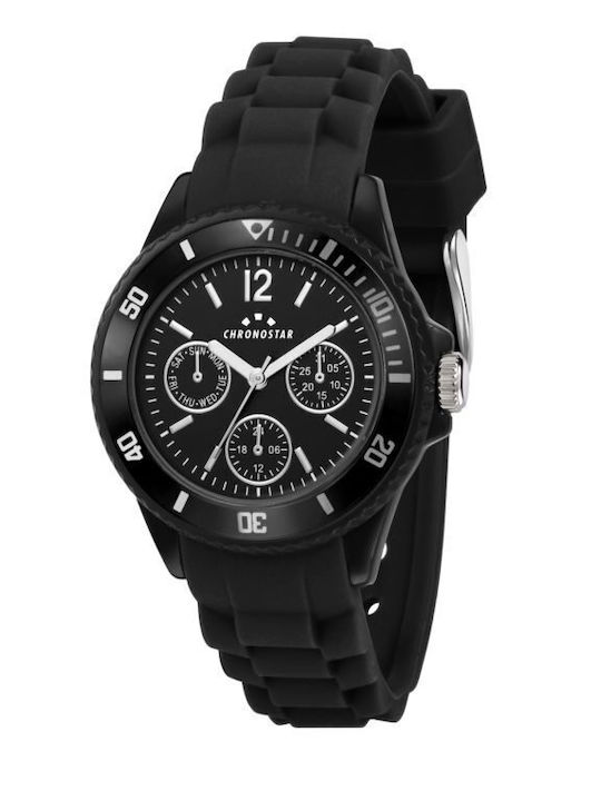 Chronostar Women's Watch 35mm Battery with Black Rubber Strap