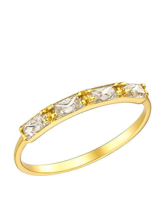 Ioannis Kosmima Damenschmuckring mit Zirkon aus 9K Gold