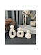 Stewehome Set Triplu De Obiecte Decorative Bibelouri Stil Scandinav Beton Alb 8x8 Cm