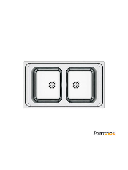 Fortinox Arena Drop-In Küchenspüle Inox M80xP50...
