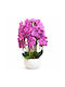 Orhidee Artificială Decorativă 90cm Alb Ghiveci 87556-1