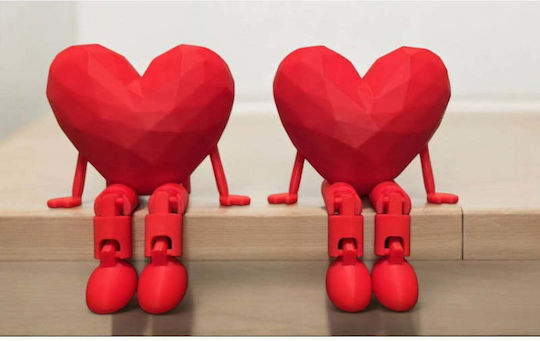 Stewehome Decorative Tabletop Sitting Heart Figure Rocking Legs Multicolored