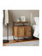 Wooden Bedside Table with Black Metal Legs 40x36.5x50cm