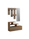 Hallway Furniture with Mirror and Shoe Rack Natural 100x30x61cm