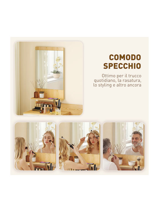 Hallway Furniture with Mirror Wood and Glass 80x39.5x33.5cm