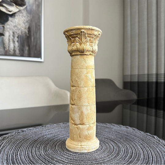 Stewehome Antique Decorative Amphora Column Handmade Piece Brown 25x6 Cm