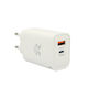 Blue Eagle Зарядно устройство Без Кабел с USB-A Порт и USB-C Порт 65W Бял (BE-AD65W-08)