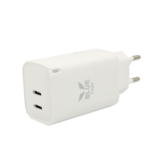 Blue Eagle Зарядно устройство Без Кабел с 2 USB-C Изходни Порта 45W Бял (BE-AD45W-07)