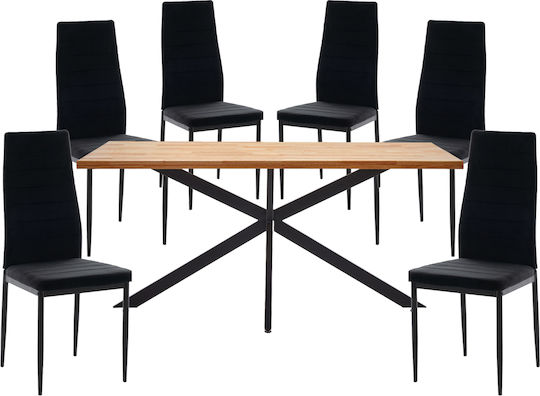 Esszimmermöbel-Set mit 6 Stücken 160x80cm