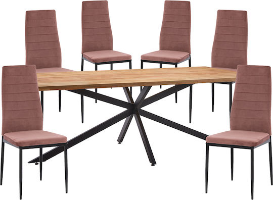 Esszimmermöbel-Set mit 6 Stücken 200x100cm