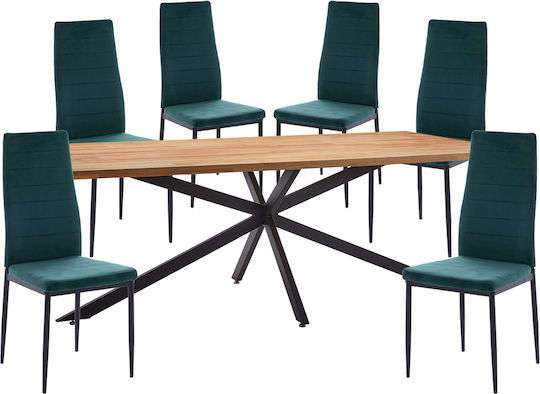 ArteLibre Esszimmermöbel-Set mit 6 Stücken 200x100cm